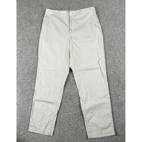 Uniqlo Other - Uniqlo Pants Mens XL Beige Linen‎ Blend Casual Relaxed Fit Lightweight *34x28